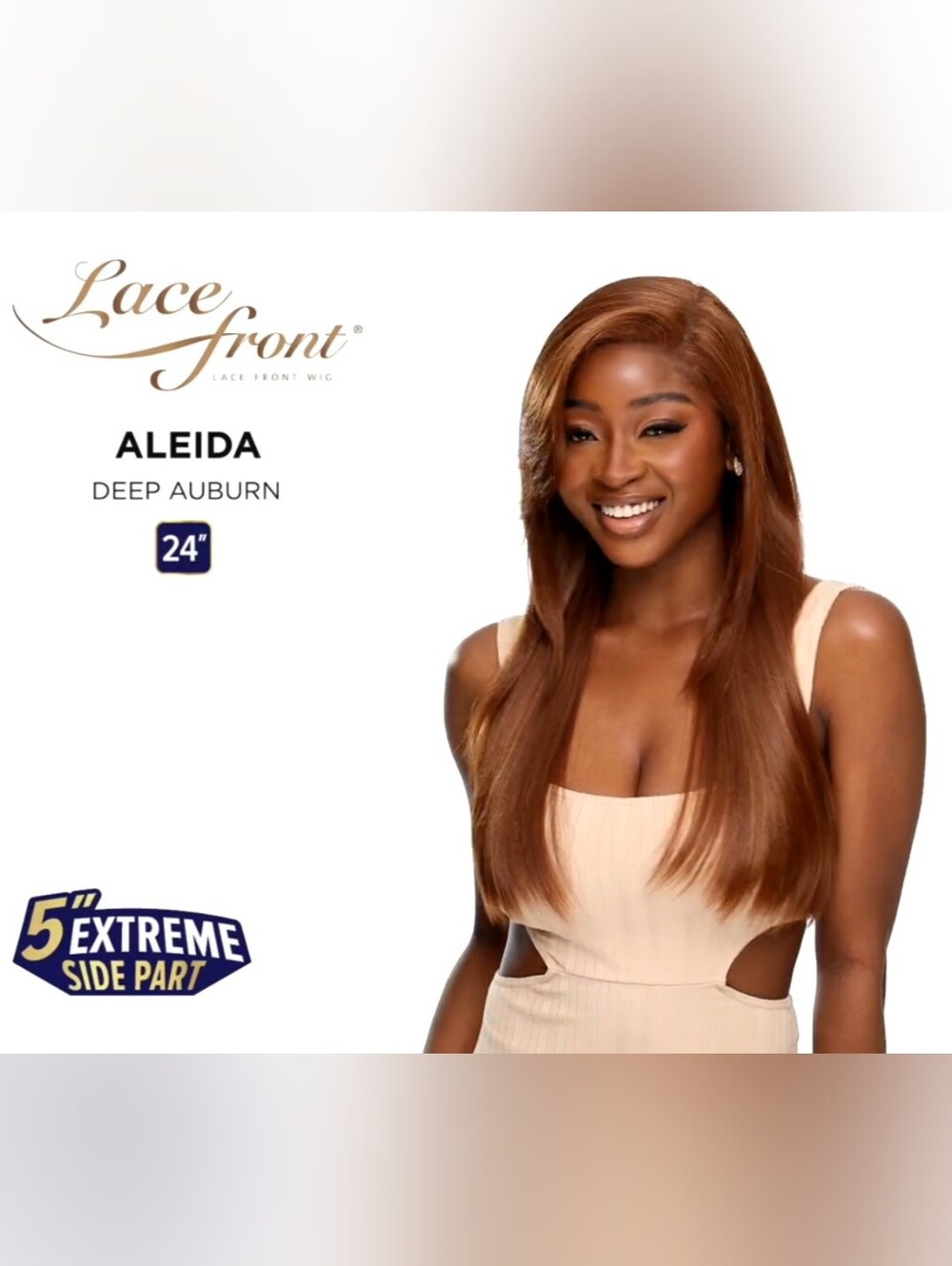 Outre Glueless 5″ Extreme Side Part HD Lace Front Wig – ALEIDA (deep auburn)